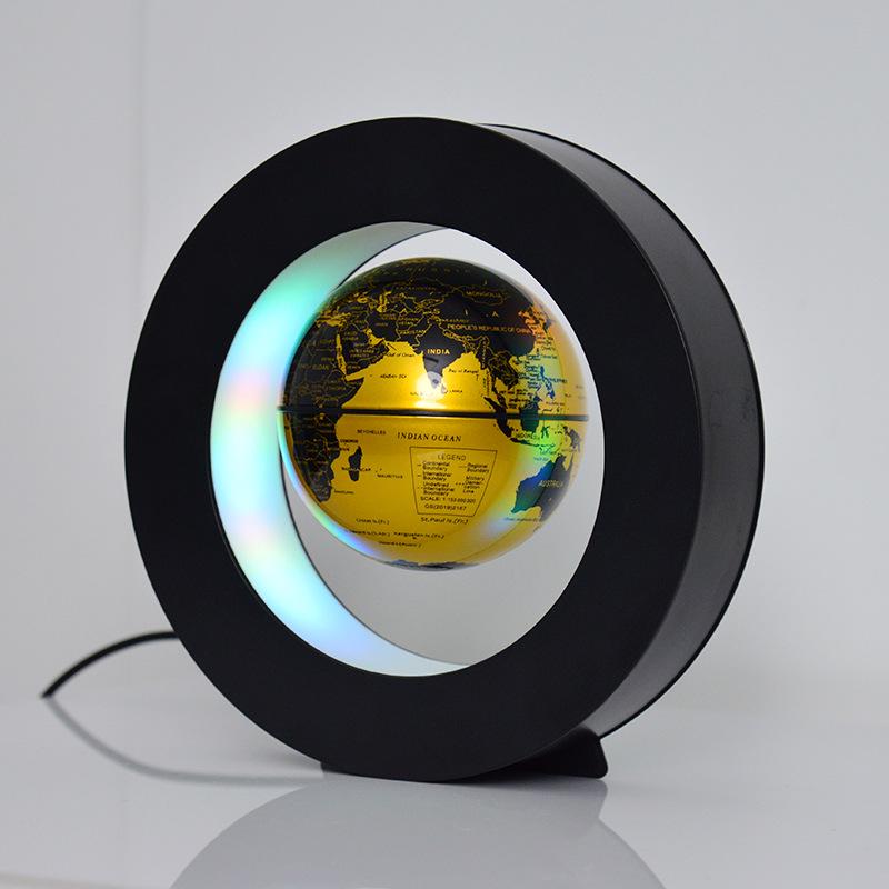 3-inch Russian Magnetic Levitation Globe - Luminous Office Decor Event Souvenir Gift Black Stand - Gold Globe (Non-Luminous)