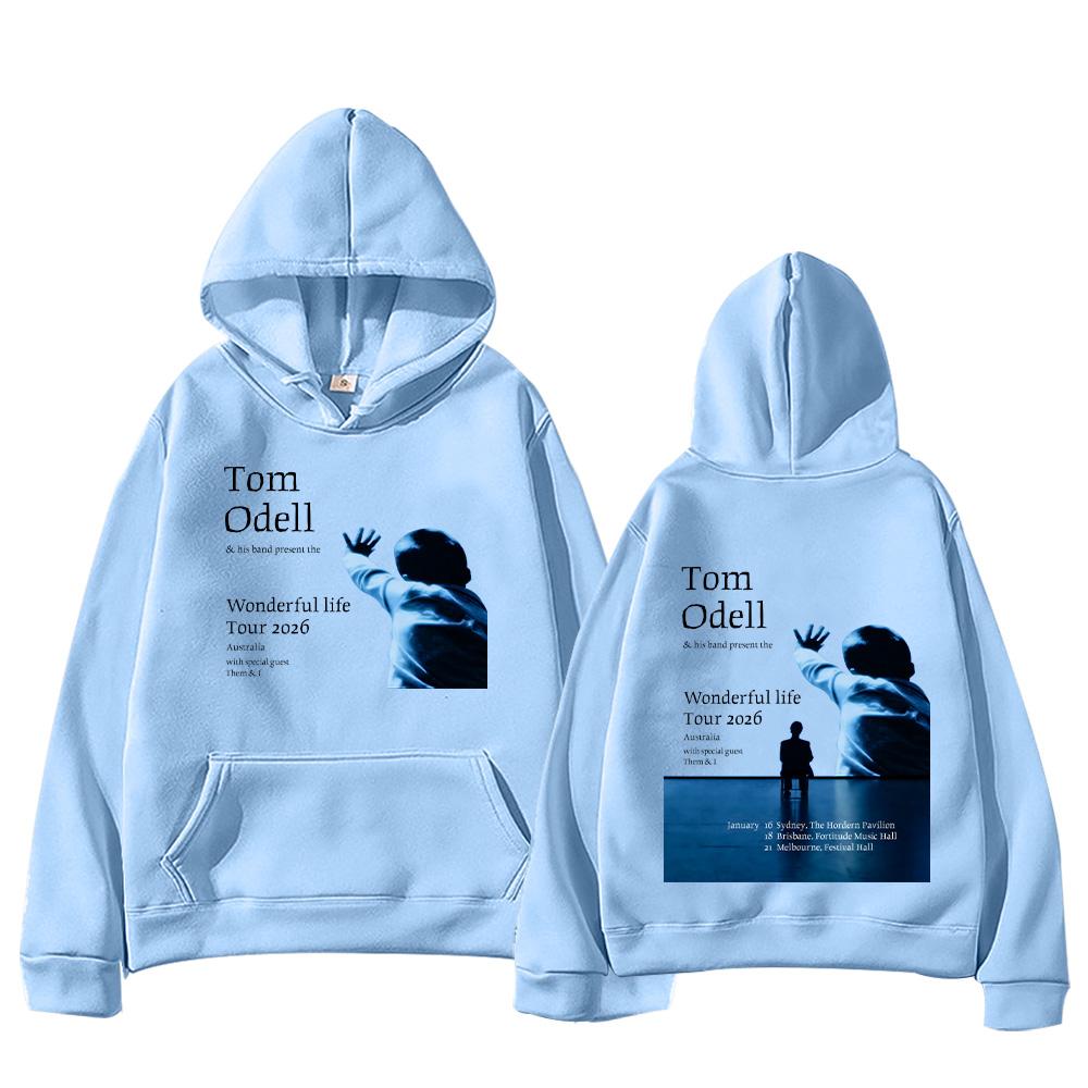 

Tom Odell Wonderful LifeTour 2026 Hoodies Fashion Hip-hop Sweatshirt Long Sleeve Pullover Autumn Winter Unisex Streetwear M світло-синій колір
