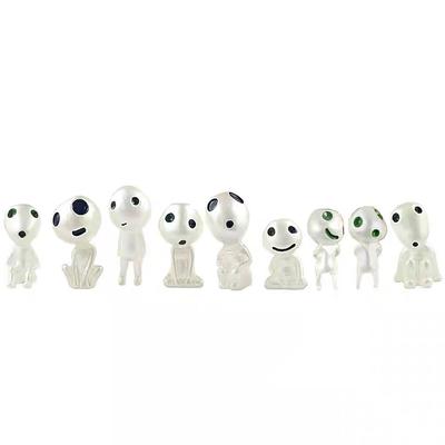10Pcs Luminous Elves Mini Figures Fish Tank Decor Kodama Glow In The Dark Figures Garden Micro Flower Potted Landscape Ornament