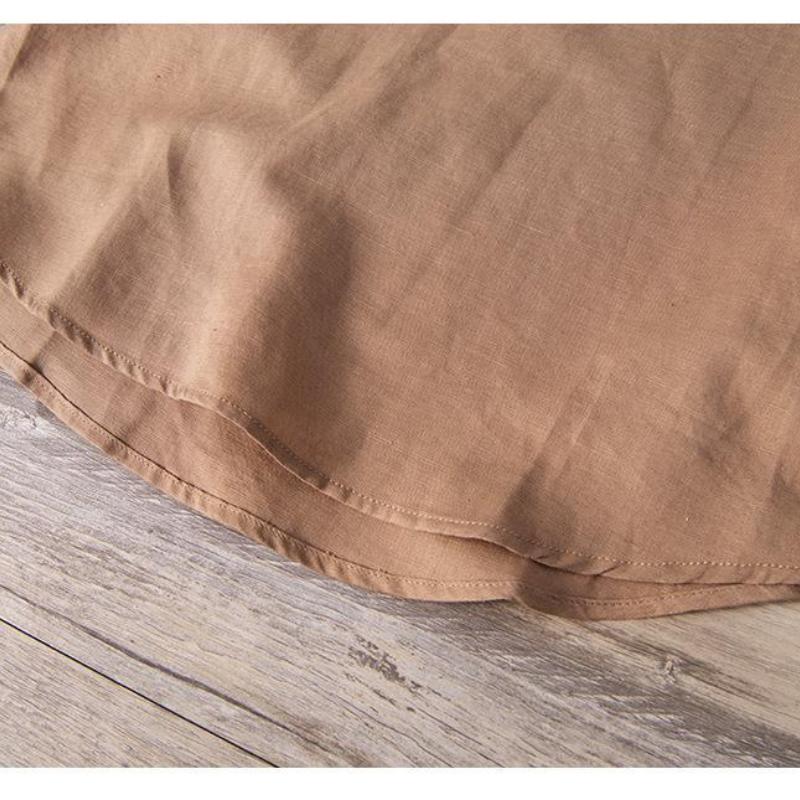 Summer Fashion Short Sleeve Shirts Daily Casual Men Tops Stitching Stand Collar Pullovers Shirt Youth Cotton Linen Breathable Men Clothing