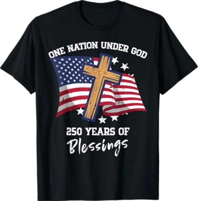 One Nation Under God 250 Years 250th Anniversary Usa Unisex Tshirt S