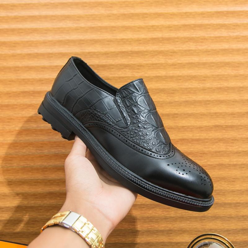 

Весна Осень Мужские Туфли Мода Кожа Слипоны Мужские Повседневные Туфли Британский Стиль Деловая Офисная Обувь Формальные Туфли Мужские 38