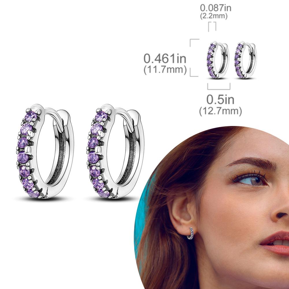 Silverfärgad U-formad dubbelbåge örhängen Cz Cubic Zircon Sparkling Pave Stud örhängen för kvinnor Mode smycken present