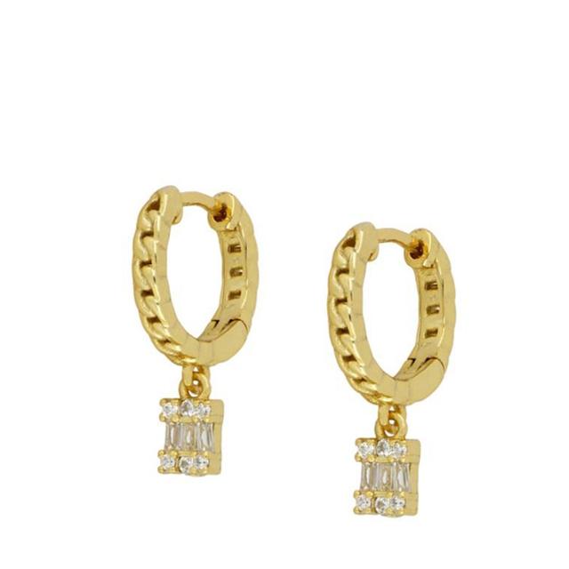 Crmya Yellow Silver Plated Stud Dangle Earrings For Women Cubic Zirconia Hoop Earrings For Women Bohemian Earings Jewelry