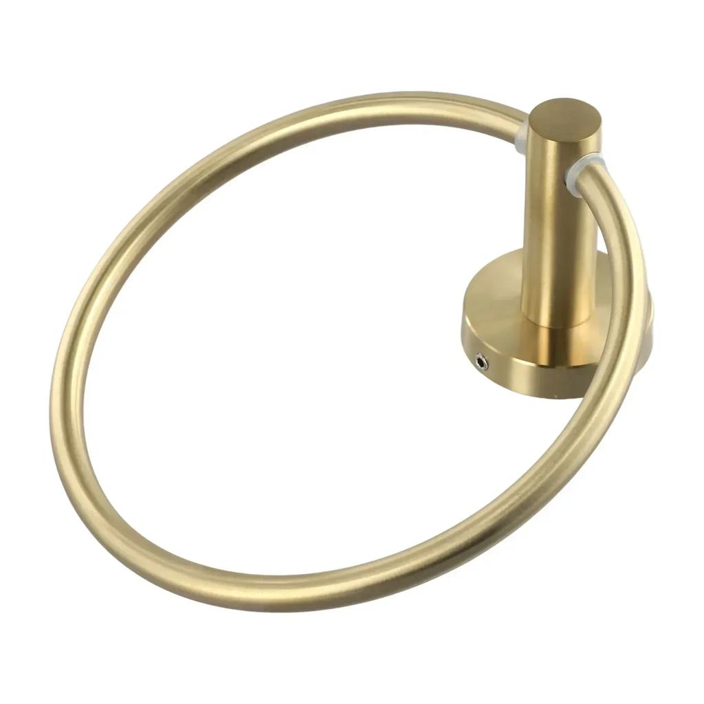 Golden Bathroom Towel Ring Holder, Wall Mount, Stainless Steel Construction, Easy Installation, Elegant And High End Look