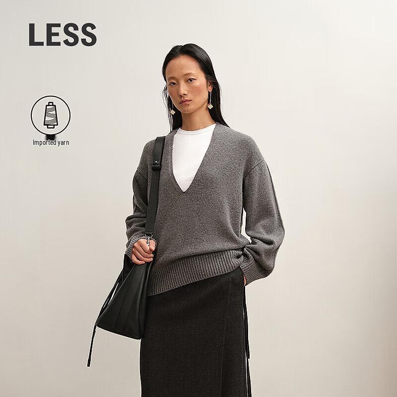 

LESS 2025 Winter V-Neck H-Type Long Sleeve Knit Sweater M