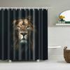 Wild Animals Bath Curtains Lion Leopard Cat Bathroom Decorative Shower Curtains Bathtub Decoration Bath Curtains