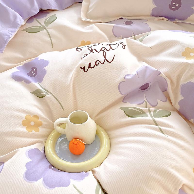 Bed Sheet Bedding Four-piece Set Thickened Brushed Quilt Cover Bed Dormitory Bedding Quilt Cover