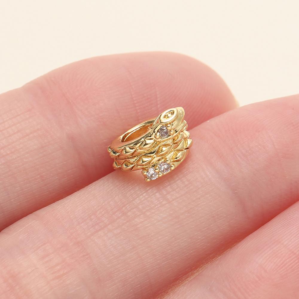 2Piece/Lot 9*10mm 14/18K Gold Color Plated Spacer Beads with Zircon for DIY Necklace Bracelets Jewelry Making Accessories