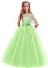 Girls Long Sleeve Flower Girl Wedding Dress Princess Gown