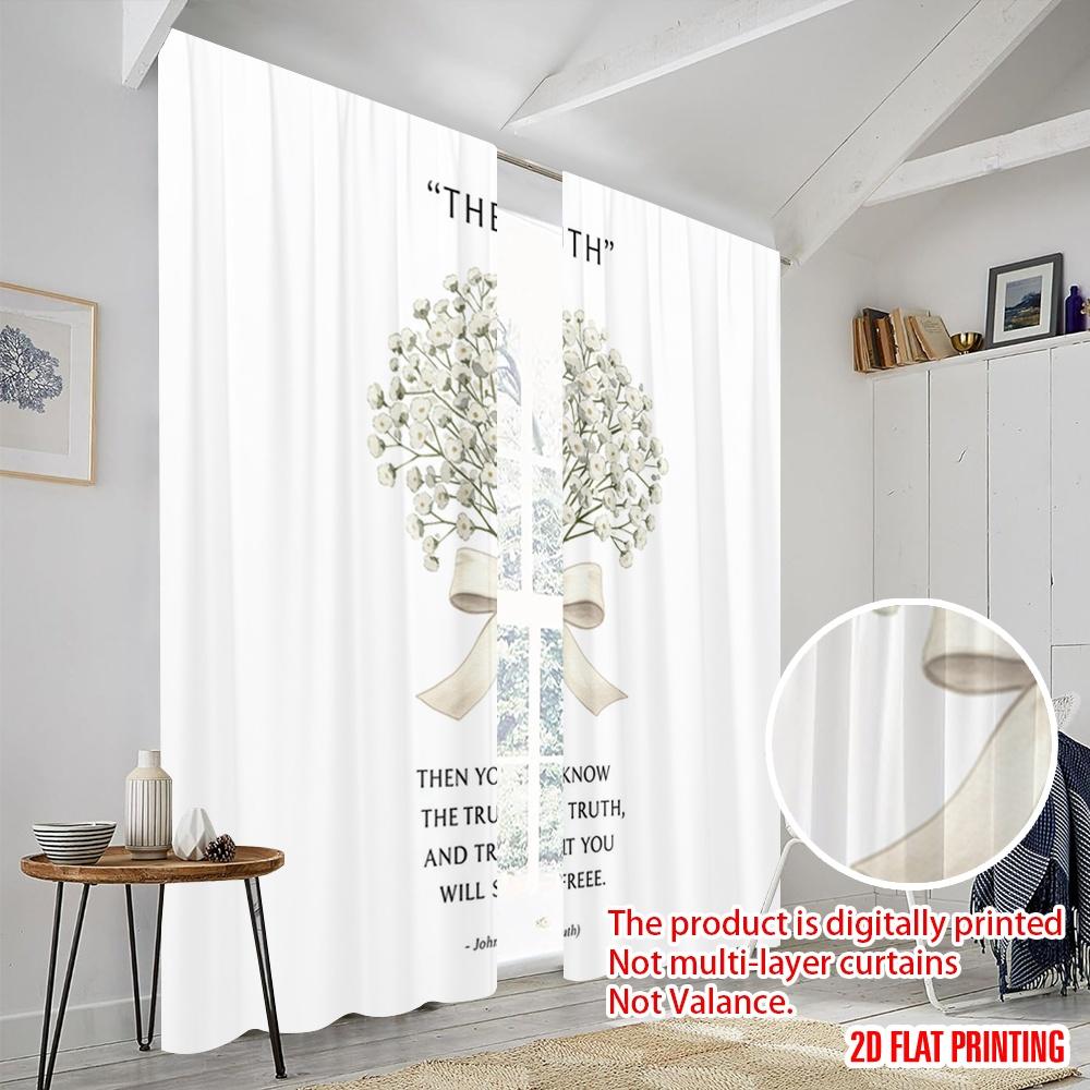 2pcs 2D Flat Printing Drapes Bouquet Truth Freedom Fabric Without Electricity 0 for Wall Art Party Decoration
