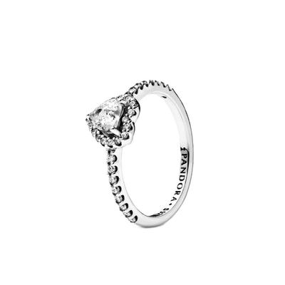 Elevated Heart Ring With Clear Cubic Zirconia P-198421C01-54 For Women