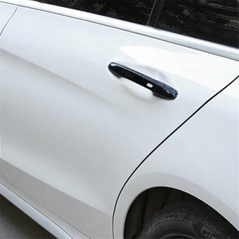 4Pcs Outer Door Handle Cover Trim Stickers for Mercedes Benz C E GLC GLB A B GLE GLS CLA GLA 15-24 4Doors with Holes A