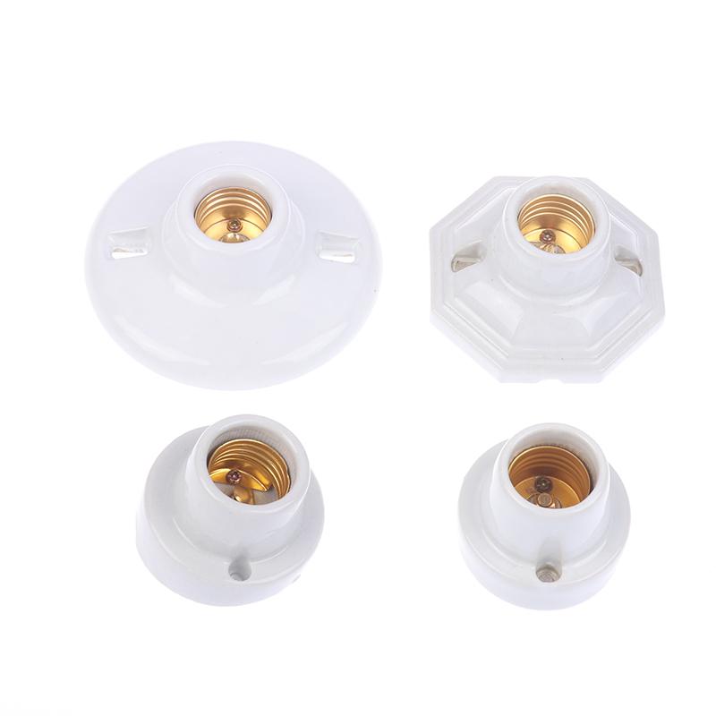 4 Styles High Temperature Resistant All Ceramic Lamp Holder Screw E27 All Copper Core High Quality Ceramic Light Base Holder