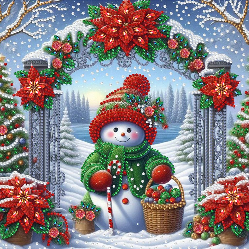 Snowman 5D DIY Diamond Art Painting Kit for Home Wall Decoration Special Shape Partial Drill Dimond Art Painting 30x30cm