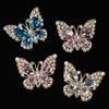 Rhinestone Butterfly Shoe Charm Flat Back Alloy Butterfly Charm Sparkling Butterfly Accent Accessories for Bracelets Bags DIY Crafts
