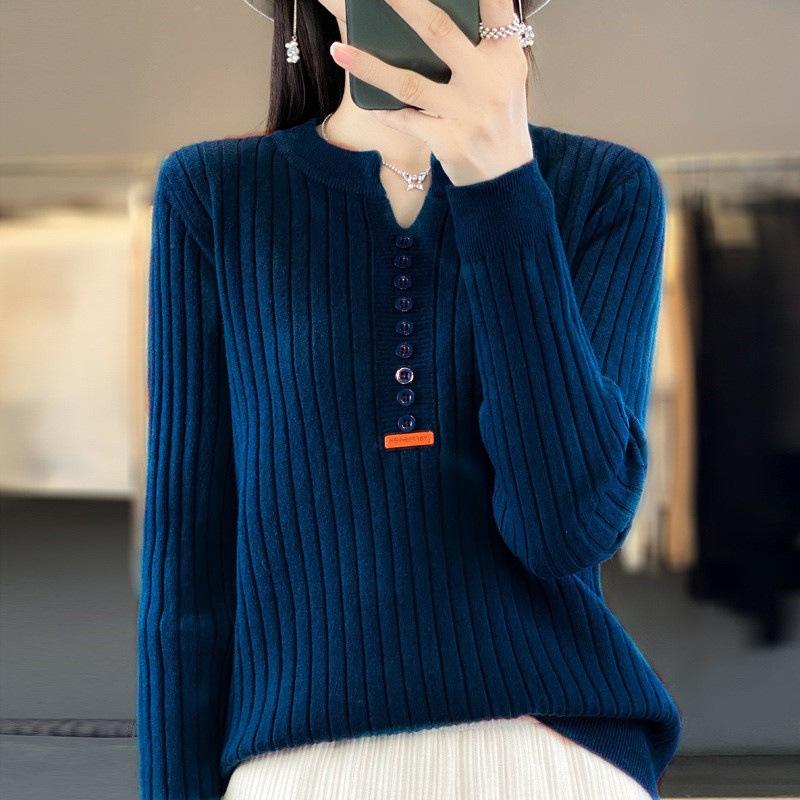 Autumn Women's Sweater Temperament Pullover Round Neck Regular Sweater Women's Knitwear