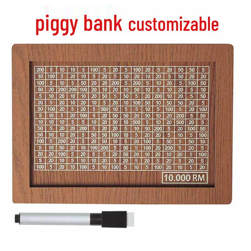 Cross-Border DIY Wooden Money Box with US Dollar Counter - Retro Piggy Bank