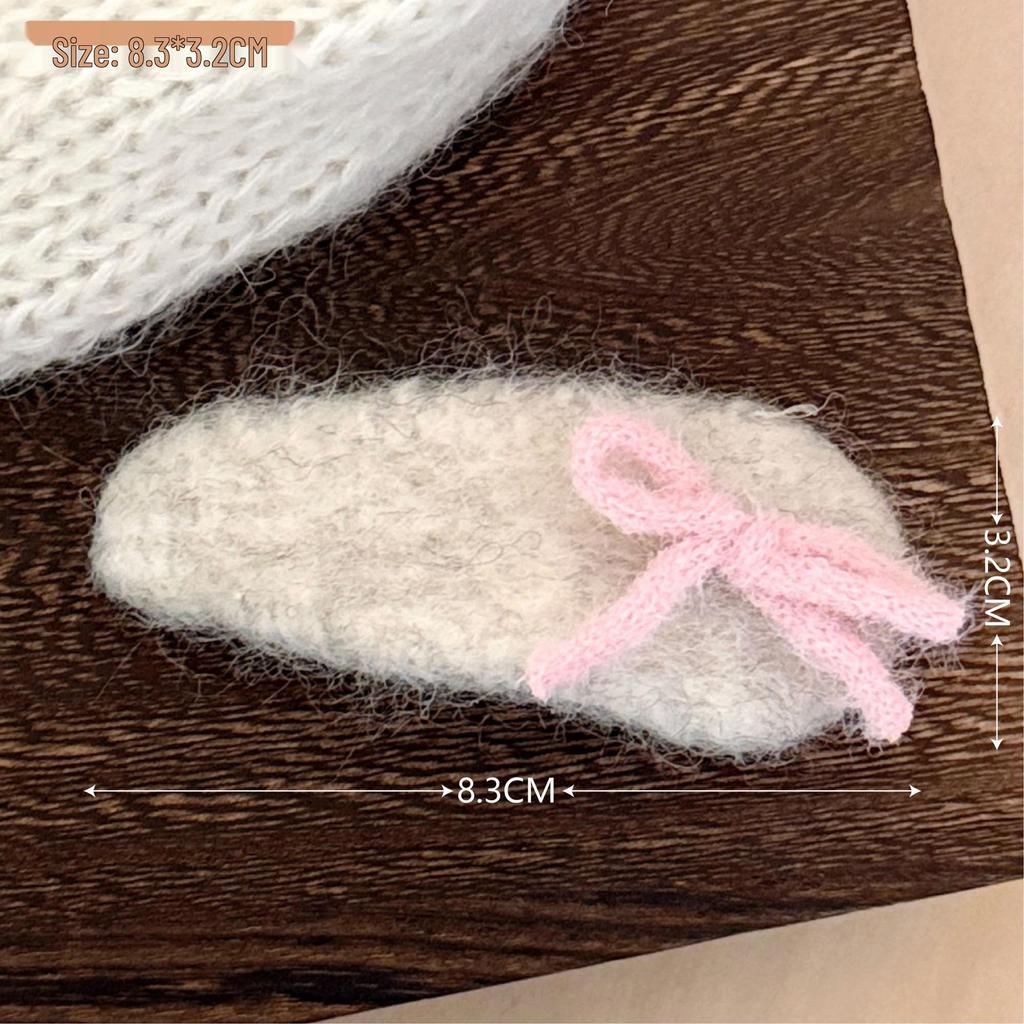 New Autumn/Winter Bow Plush Rabbit Fur Hair Clip - Sweet Girlish BB Clip
