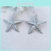 Elegant Gold Starfish Earrings Stylish Alloy Plated Summer Jewelry For Women