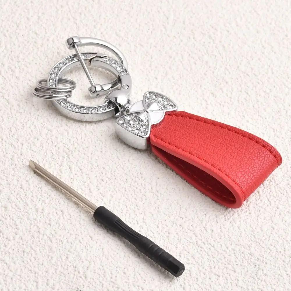 Key Holder Luxury Genuine Leather Keychain Matte Buckle Keys Organizer Car Key Pendant Bag Charms Ladies Bag Fashion Decoration