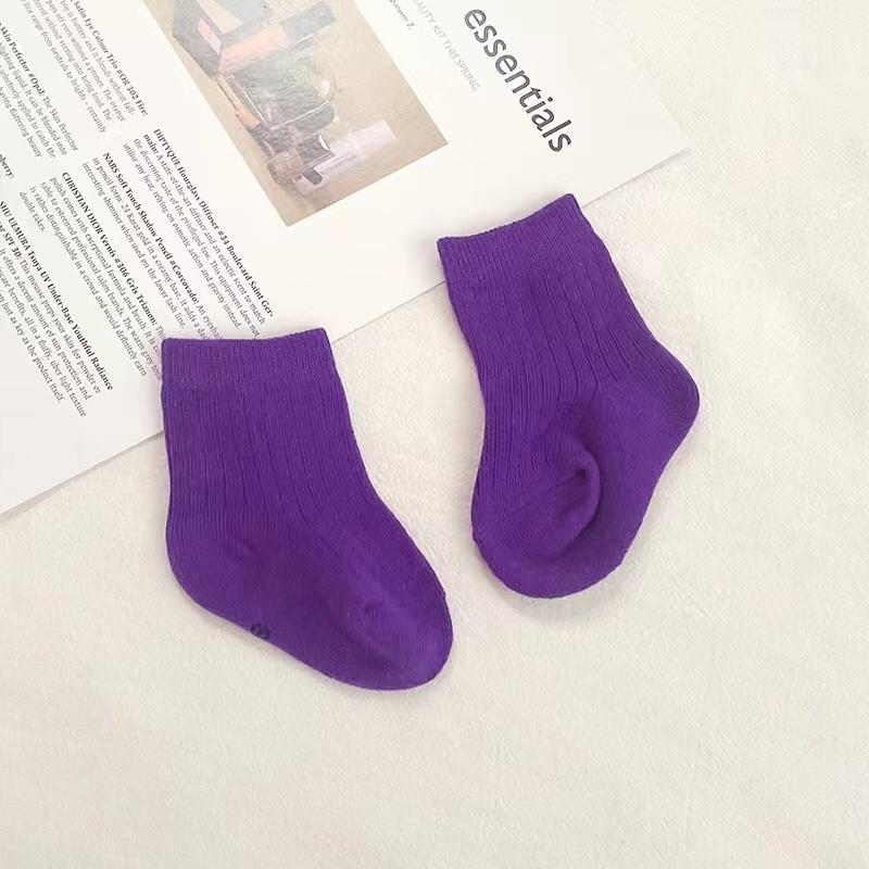 Candy Color Baby Socks Soft Cotton Kids Boy Girl Breathable Middle Tube Socks Toddler Infant Casual Elastic Socks