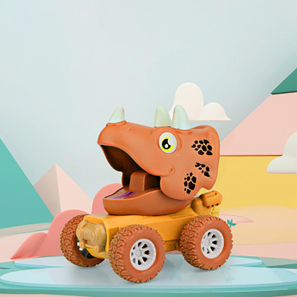 Children's Cartoon Elastic Dinosaur Pull Back Car 3-9 Years Old Boy And Girl Toy