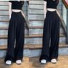 Women's Spring-Summer High-Waist Wide-Leg Pants | Stylish Straight-Leg Casual Athletic Tailored Trousers | Versatile Floor-Length Dress Pants