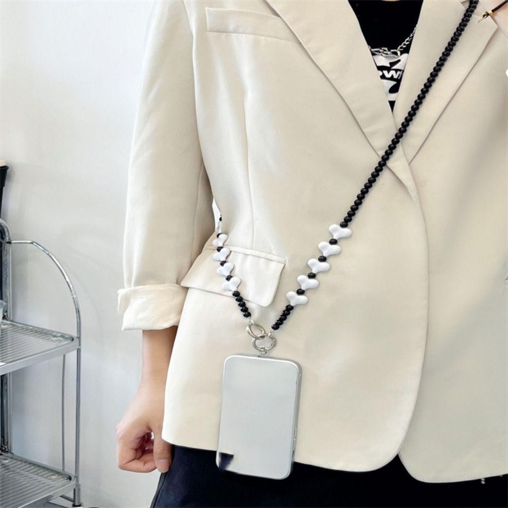 Sweet Long Crossbody Phone Chain Long Cellphone Lanyard Phone Case Decor Beads Phone Strap  Girls