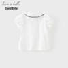 DAVE & BELLA Girls' British Style Cotton Short-Sleeve Shirt