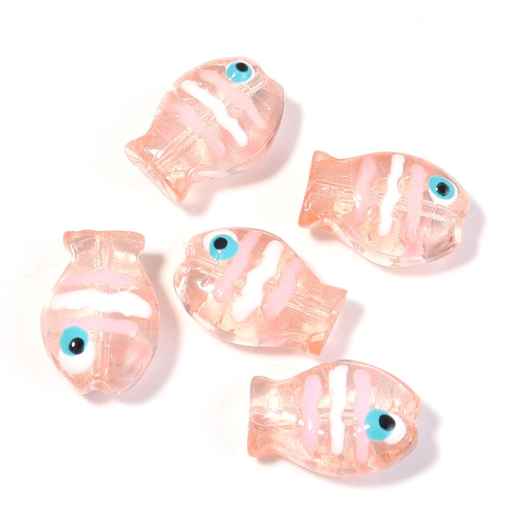 5pcs/lot Colorful Hand-painted Lampwork Beads Cute Cartoon Ocean Fish Loose Glass Bead For DIY Fashion Bracelet Earrings Jewelry