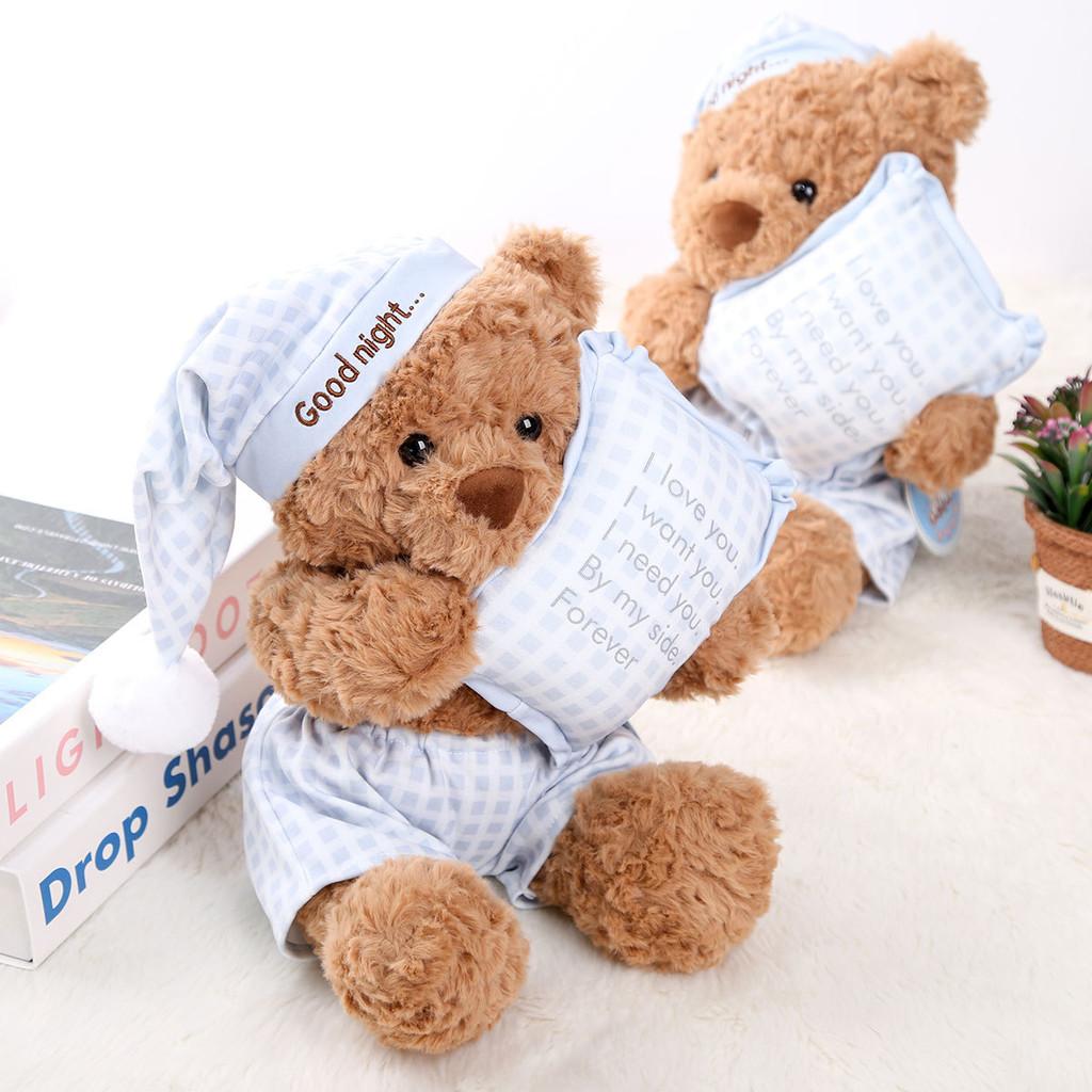 Bear Teddy Plush Toy Sleepwear Style Short Fabric Children Festival Doll Gift