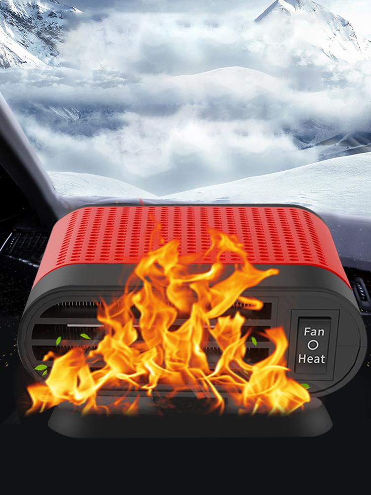 12/24V Windscreen Defroster Demister 1200W Portable Car Heater 360 Rotating Defogging Defrosting Heating Fan Car Anti-Fog Heater