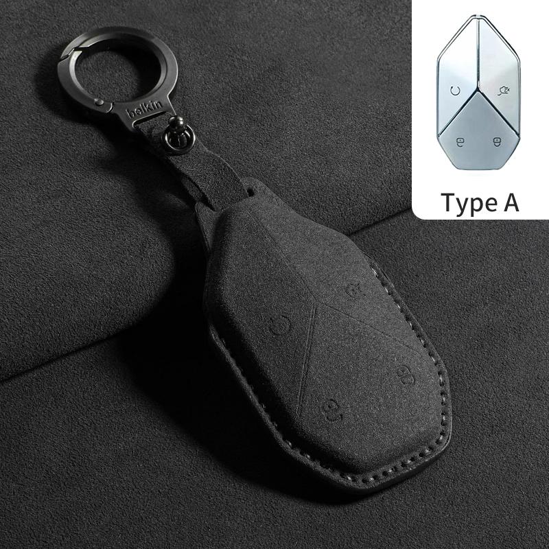 Suede Car Remote Key Protection Cover for Equations Leopard 5 Leopard 8 Leopard 3 Key Case Shell Keyring Keychain Accessories