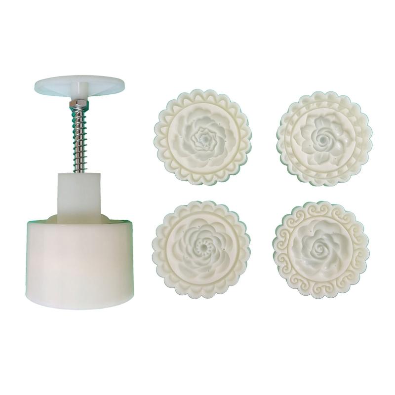 Cute Flower Shape Pastry Moulds Mooncake Mold Mooncake Mould Hand Pressure Tool Plastic Material Baking Accessories 1