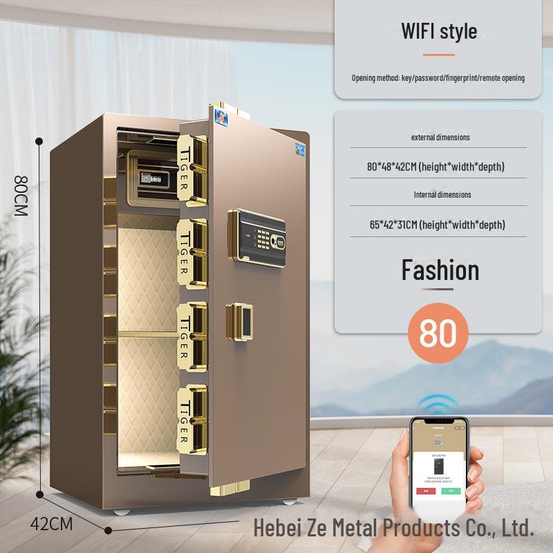 Tiger Brand All-Steel Fingerprint Safe for Home/Office - Anti-Theft Small Safe Deposit Box