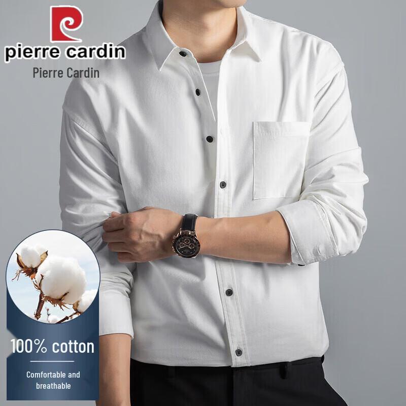 Pierre Cardin Men's 100% Cotton Long-Sleeve Shirt