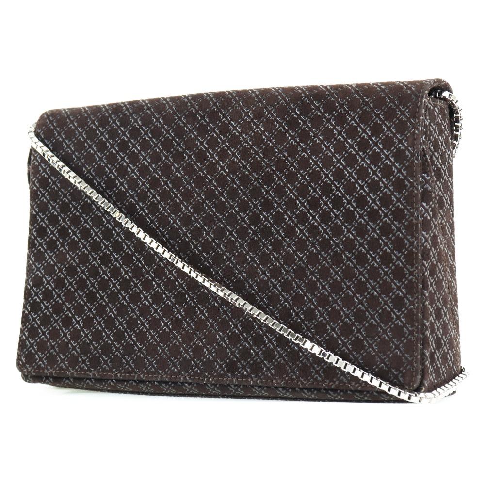 Salvatore Ferragamo ChainShoulder Shoulder Bag AQ-21 8761 Brown Brown/SilverHardware Leather Women Used