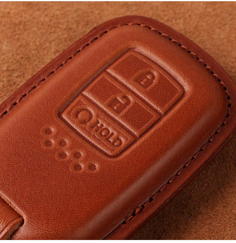 Genuine Leather Key Case for Honda Civic 11th Gen, Accord, Lingpai, Crown Road, CRV - Handmade Cowhide Key Bag