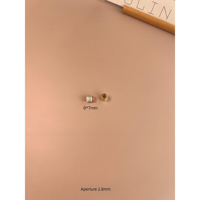 

Light Color Five-Color Five-Piece Transshipment Barrel Beads Bracelet Necklace Bracelet Pendant Lucky Beads Pendant DIY Ornament Accessories Light color five-color turning barrel bead 1