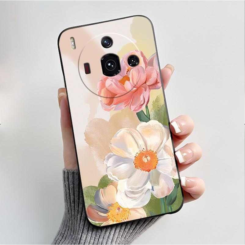 Printing Case For ZTE Nubia Z50S Pro 5G Funda ZTE Nubia Z60S Pro 5G Cover Soft Silicone Black Shell Cute Flower Cartoon Casing