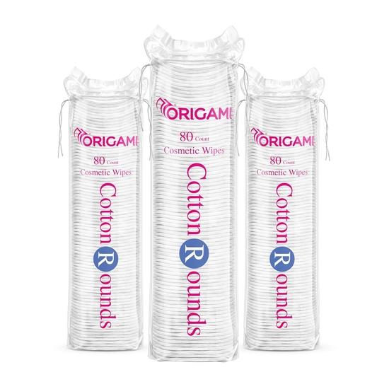 

Оригами Ватные диски для снятия макияжа с лица | Очищение перед макияжем | 80 мягких круглых дисков - 3 упаковки (240 подушечек)