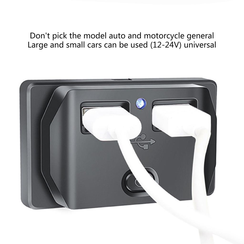 Doppel-USB-Autoladegerät Buchse 3,1A Telefonladeausgang Netzteil Geeignet für Motorrad Boot Marine LKW ATV Wohnmobil