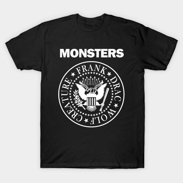 

Men Black Print T-shirt Rock N Roll X Classic Monsters No-Cut Transfer Paper Print Cotton Tshirt - Men s Summer Cotton Graphi... S разноцветный