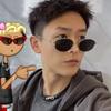 Designersolglasögon i koreansk stil för kvinnor, oval form, halvinfattade solglasögon för kvinnor, vintage hiphop solglasögon för män