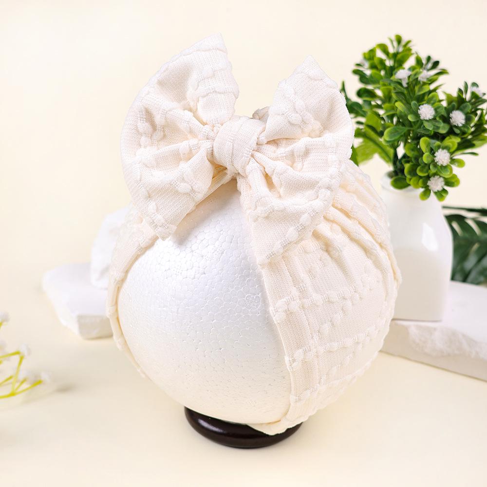 Chapeau Bébé Traversant Noeud - Mignon Chapeau Fleur Bébé avec Design Couleur Unie