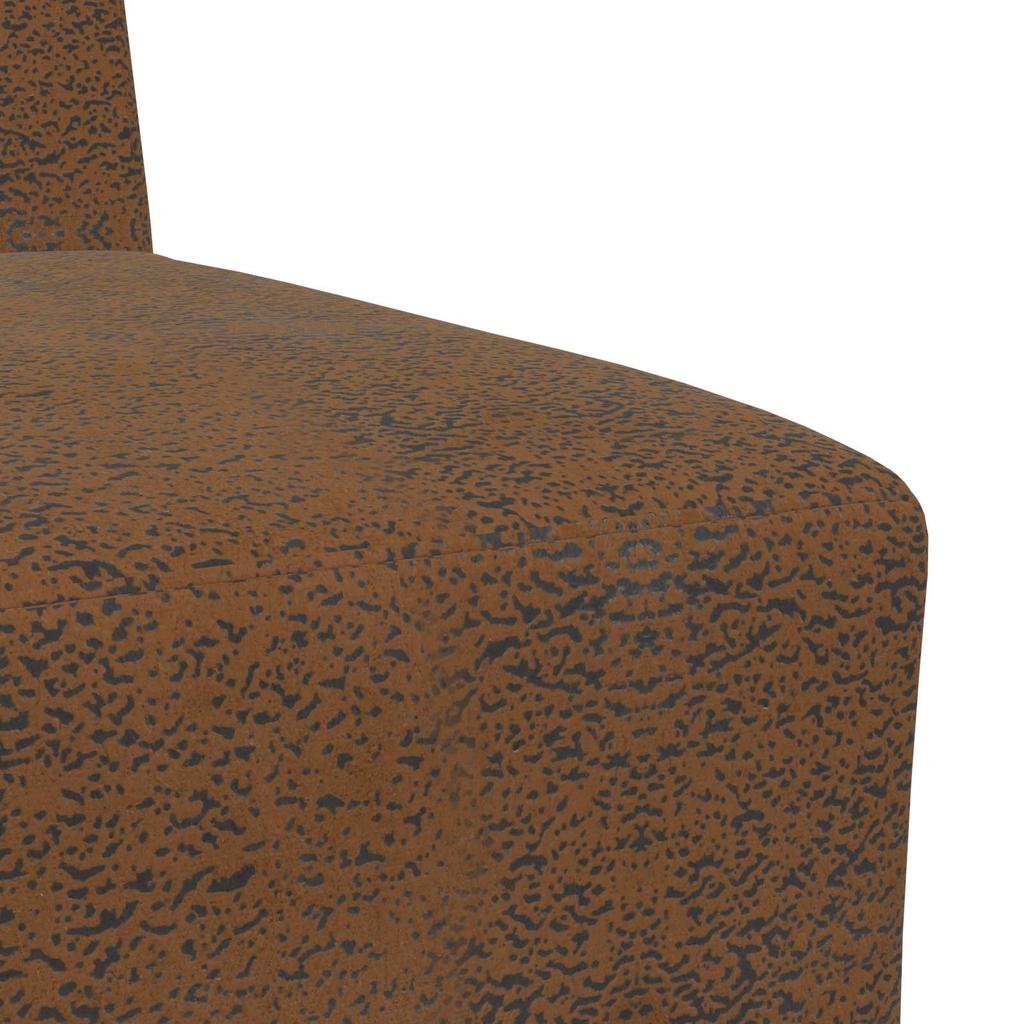 Modular Armless Sofa in Brown 55 x 74 x 82 cm Faux Suede