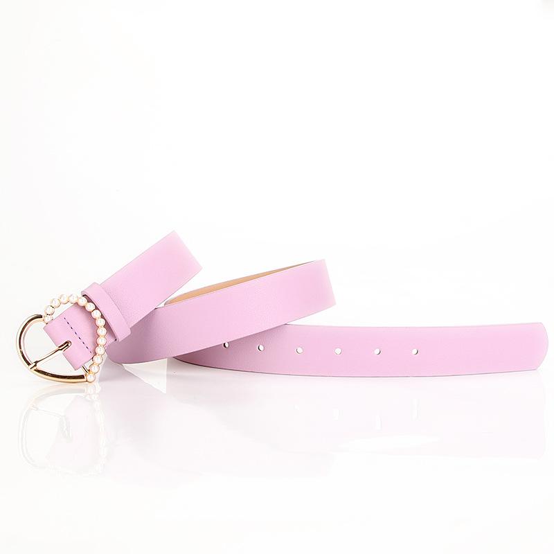 Sweet and Elegant Love Pearl Pin Buckle Women's Belt Decorative Clothes Pants Trendy and Fashionable Intellectual Atmospheric Belt