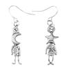 1 Pair Lightweight Moon and Star Cartoon Design Earrings Bohemian Style Fashion Jewelry Versatile for Casual Formal Outfits