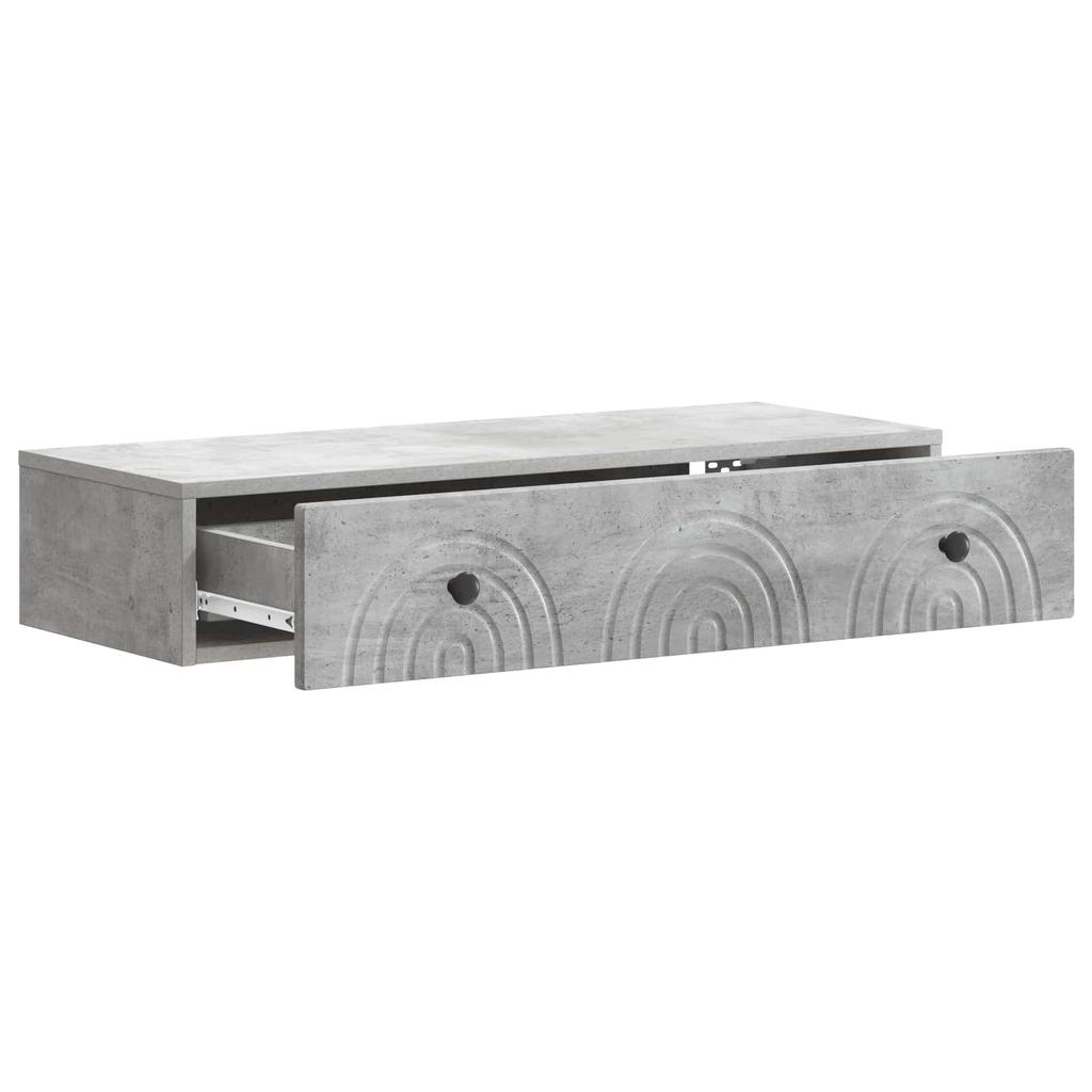 Wall Mounted Side Table Concrete Grey 87.5 x 34.5 x 17 cm